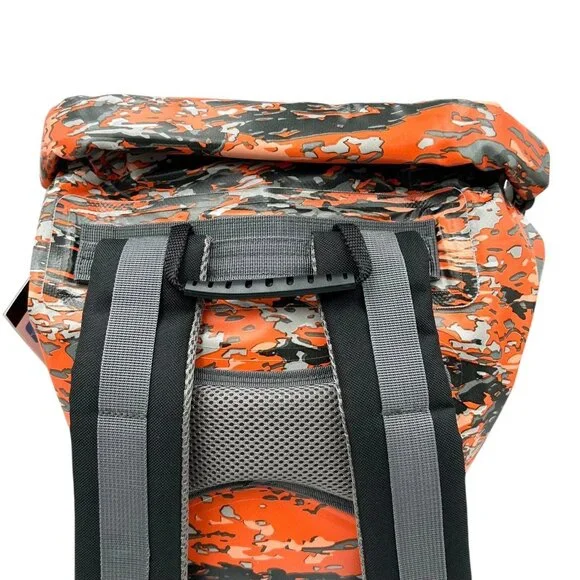 GECOBRANDS Hydroner 20L Camo Dry Bag Waterproof Backpack Orange-Gray Roll Top Backpacks
